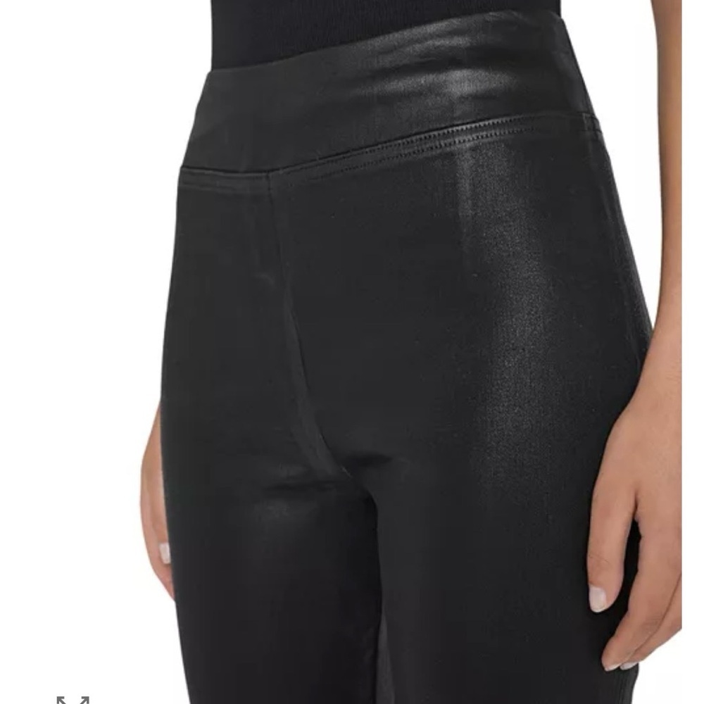 FRAME Black Coated High Rise Leggings Faux Leather Look